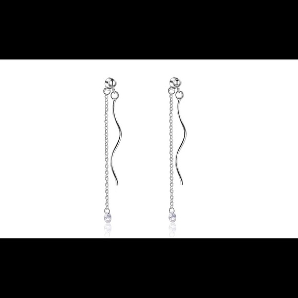 Sterling silver earrings long dangle earrings - Picture 1 of 3